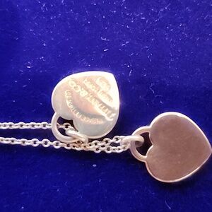 Tiffany & Co Two Tone Mini Heart Tag Necklace
